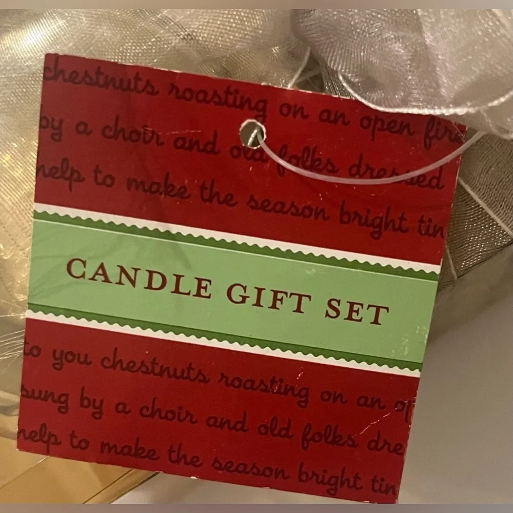 New in package silver sequin votive candle gift set